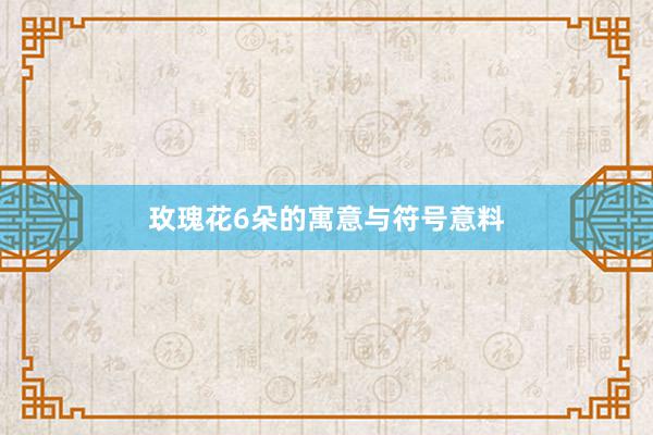 玫瑰花6朵的寓意与符号意料